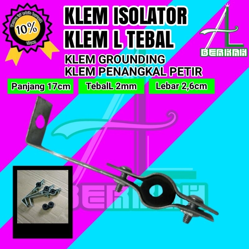 Klem L BC Isolator Isi 10pcs Klem Kabel Penangkal Anti Petir Grounding Rod Clamp Rod Grounding Clam 