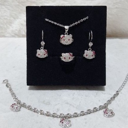 Paling Dicari  Perhiasan 1 Set Hello Kitty Perak Asli 925 Anak Anak