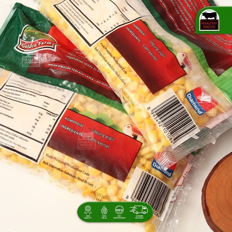 

RB22 Sweet Corn Kernel Golden Farm Jagung Pipil Manis Halal 500gr