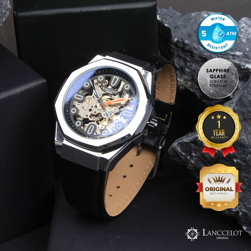 Jam Tangan Lanccelot Time Explorer Leather of Orbit Pria