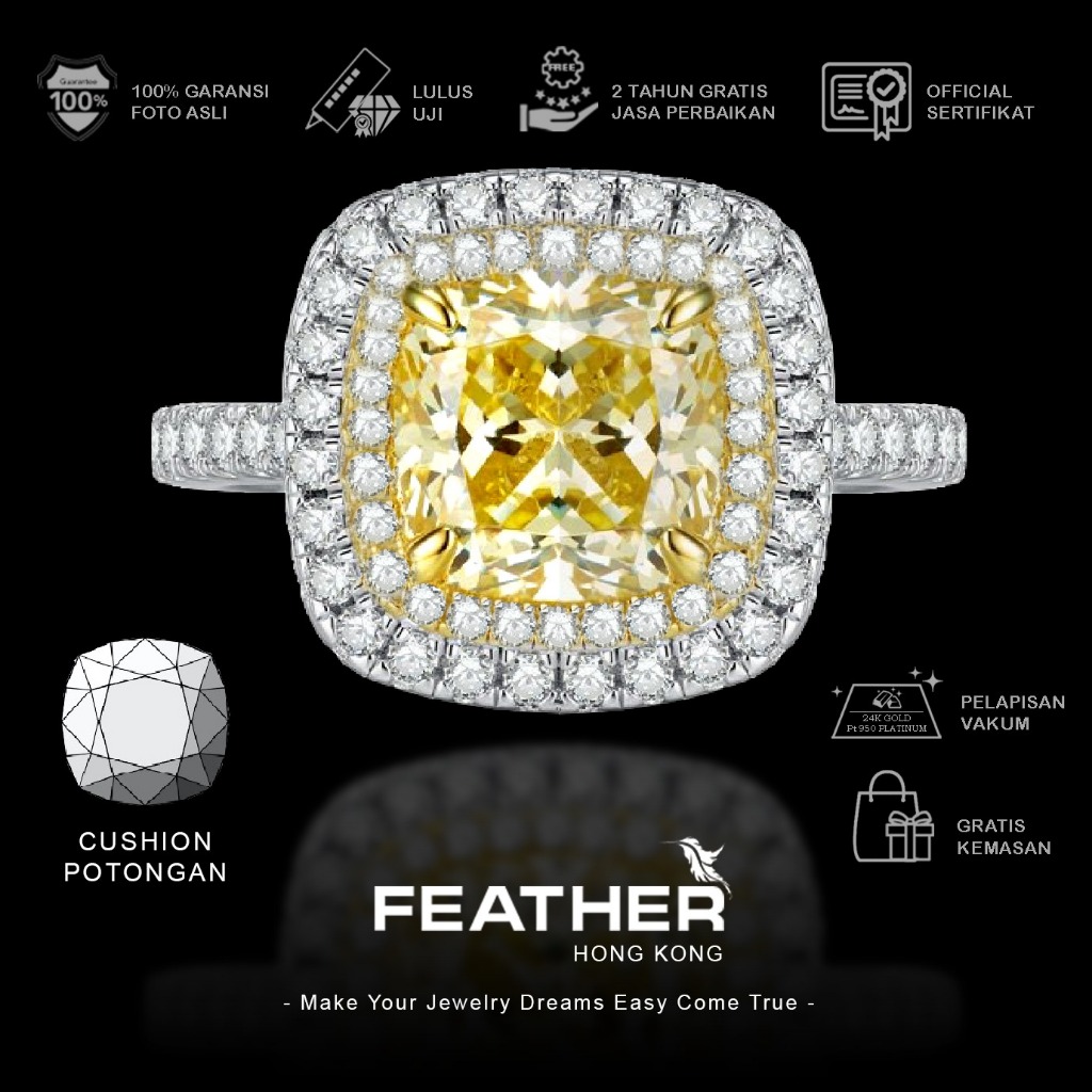 FEATHER HONGKONG - ( Adjustable ) - Cincin Cowok Pria Couple Wanita Lapisan Platinum Jewelry Laki-La