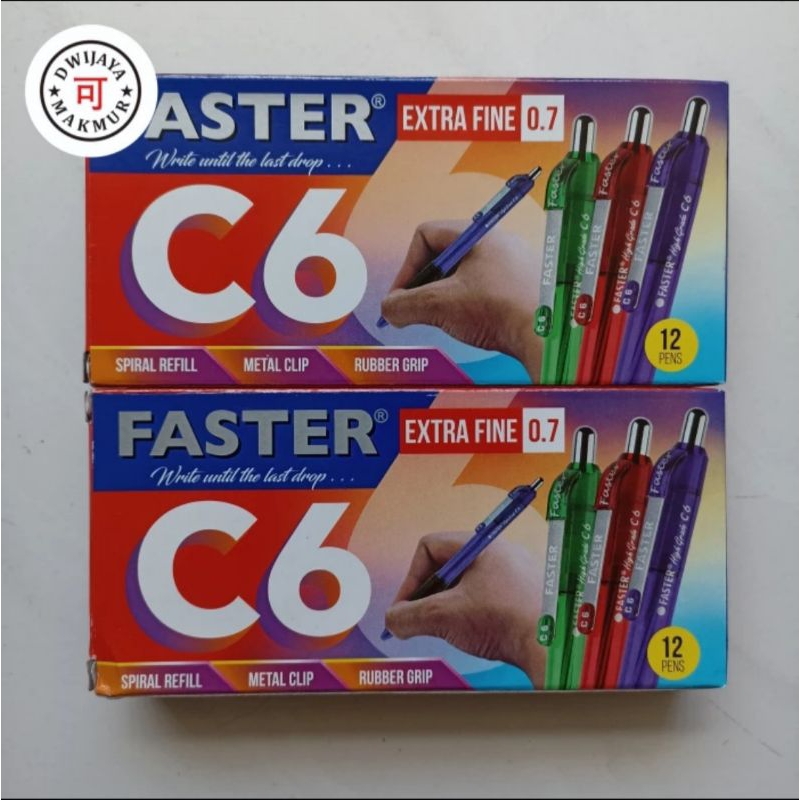 

Pulpen Pen Faster C6 0,7mm Ecer/ Satuan