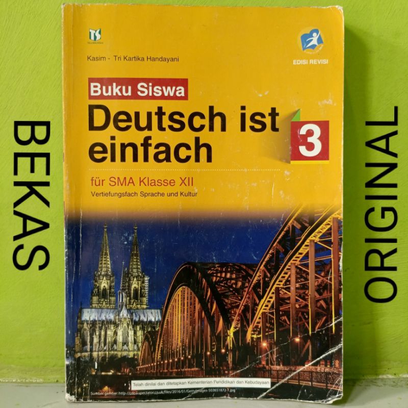 Buku Bahasa Jerman Deutsch ist Einfach kelas 12 XII 3 III MA SMA Penerbit Tiga Serangkai Kurikulum 2