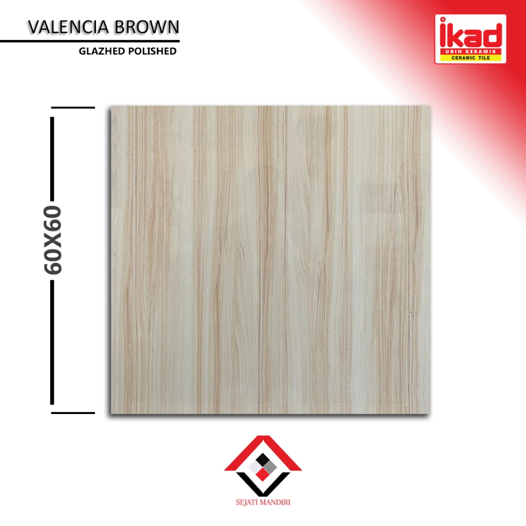 granit 60x60 - motif kayu glossy - ikad valencia brown