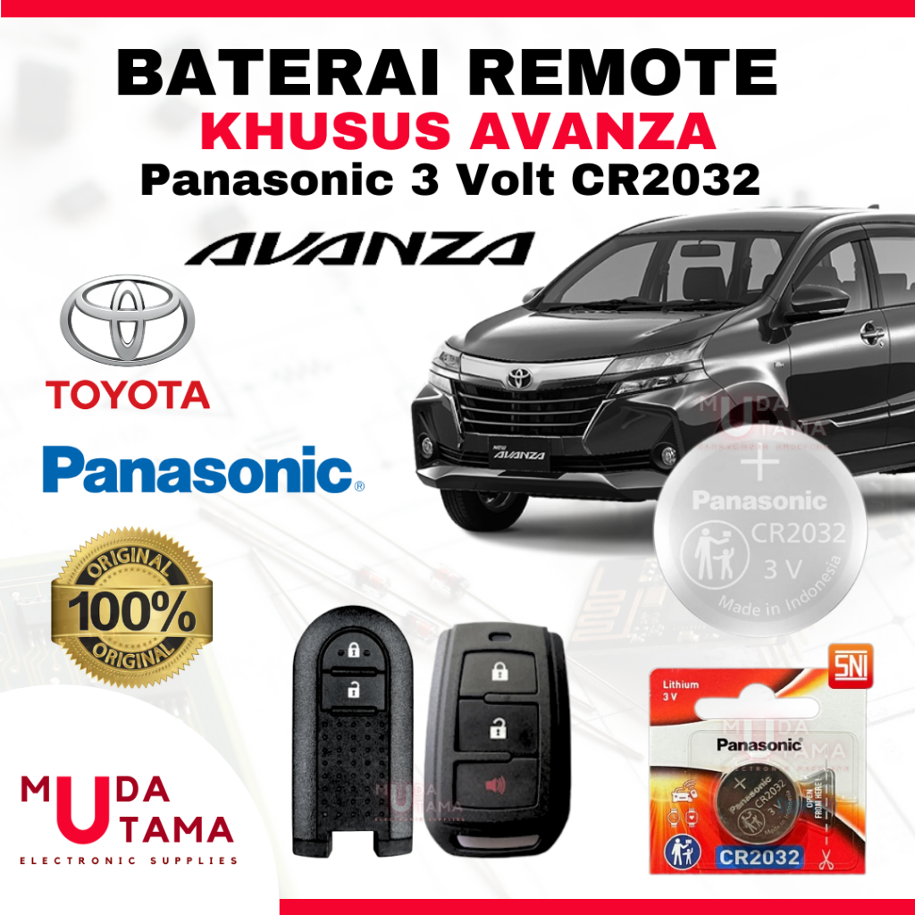 Baterai Remote AVANZA - ORIGINAL PANASONIC CR2032 | Battery Remote TOYOTA AVANZA | Baterai Kunci Rem