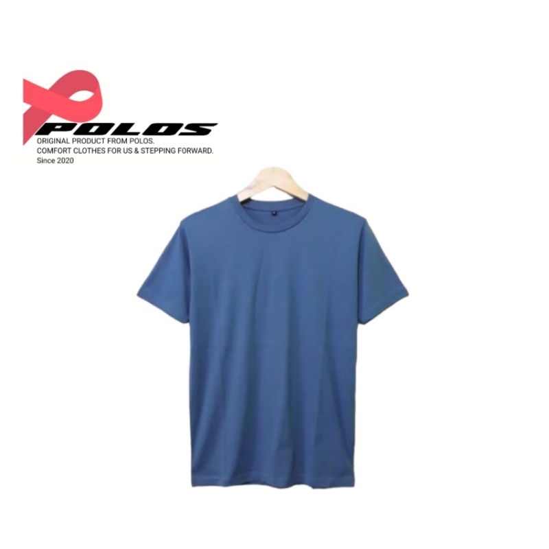 Kaos Polos BIRU DENIM COTTON COMBED 24s