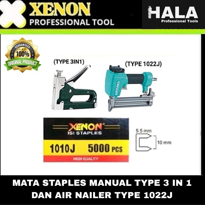 

XENON || ISI MATA STAPLES 1010J MANUAL TYPE 3 IN 1 / AIR NAILER TYPE 1022J