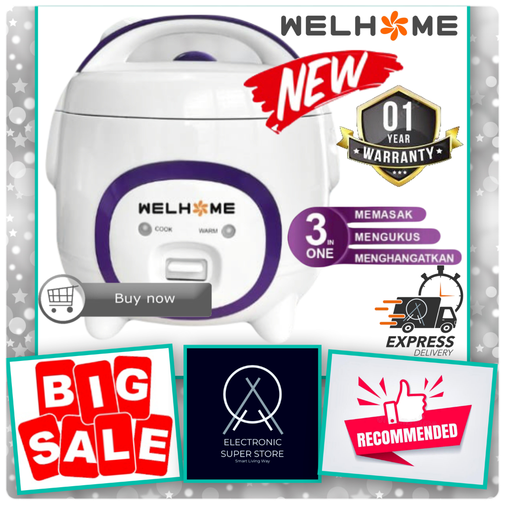 RICE COOKER WELHOME WRC-1211 WRC1211 WRC 1211 MINI PENANAK NASI 3IN1 MULTI FUNGSI 1.2L MAGIC COM MIN