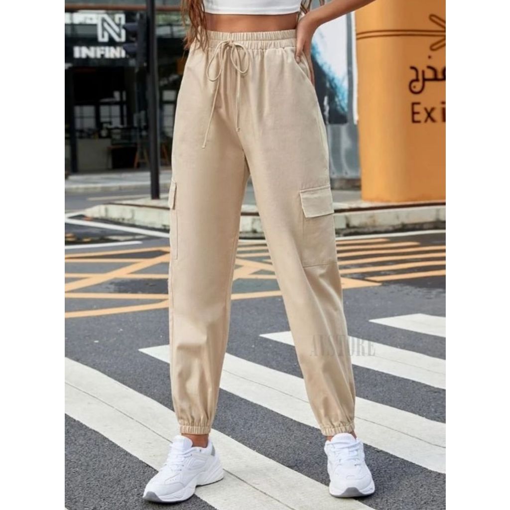 GarasiMedan-Celana Cargo Jogger Pants Highwaist/Cargo Pants Casual Korean Style/Celana Joger Premium