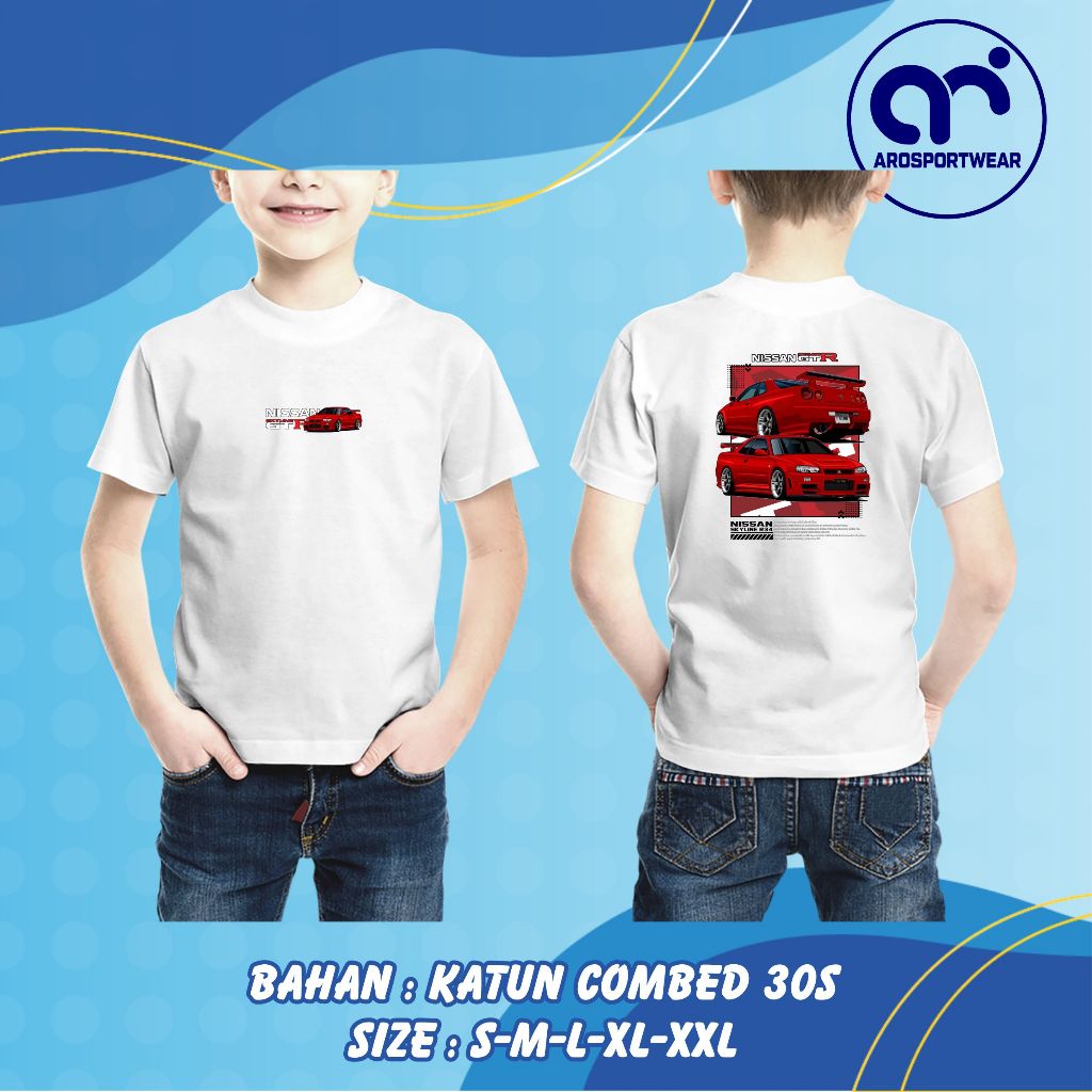 Kaos Baju Anak Mobil NISSAN SKYLINE R34 JDM Kaos Otomotif - Koas murah premium distro terlaris