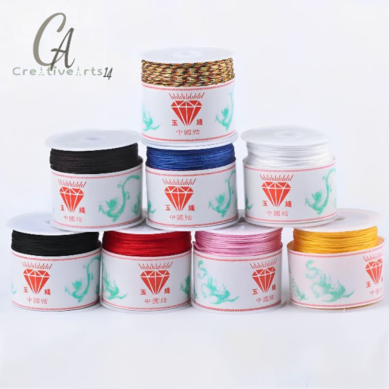 [ 1 Roll ] Tali Benang Simpul Cina Tali Giok Nilon Katun 0,8mm Bahan Membuat Kerajinan DIY