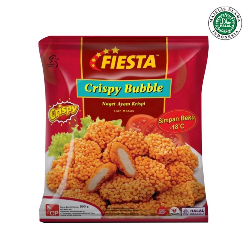 

Fiesta Cripsy Bubble 500gr. Ayam Nugget Fiesta.