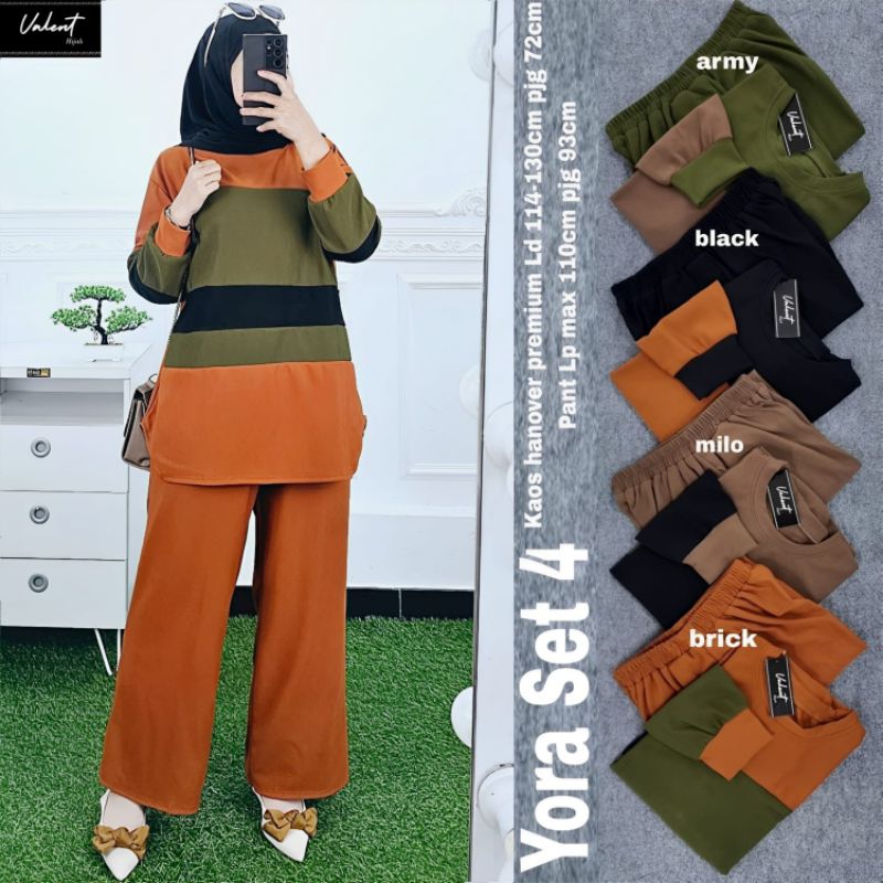 YORA SET VALENT SETELAN KAOS
