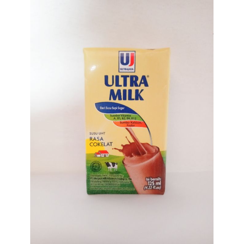 

susu ultra milk rasa cokelat 125ml