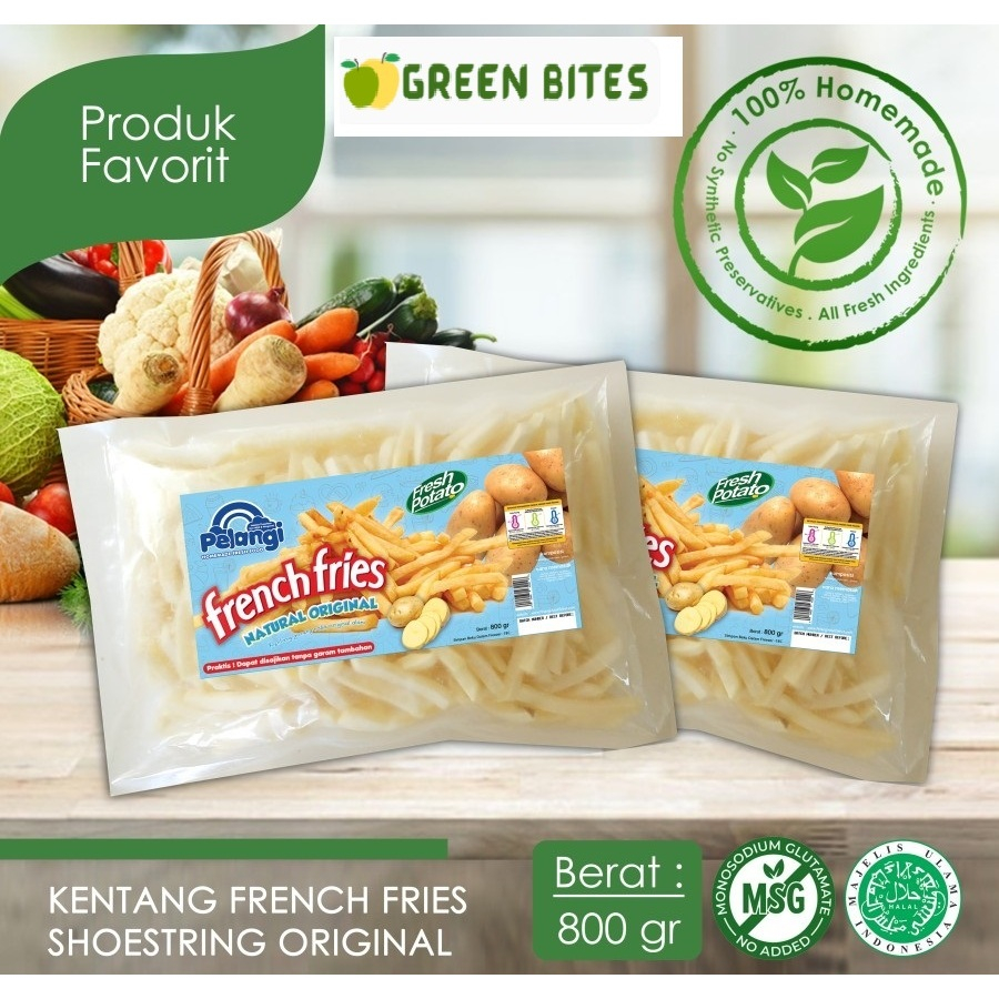 

Pelangi French Fries (Kentang) non msg non pengawet 800 gram