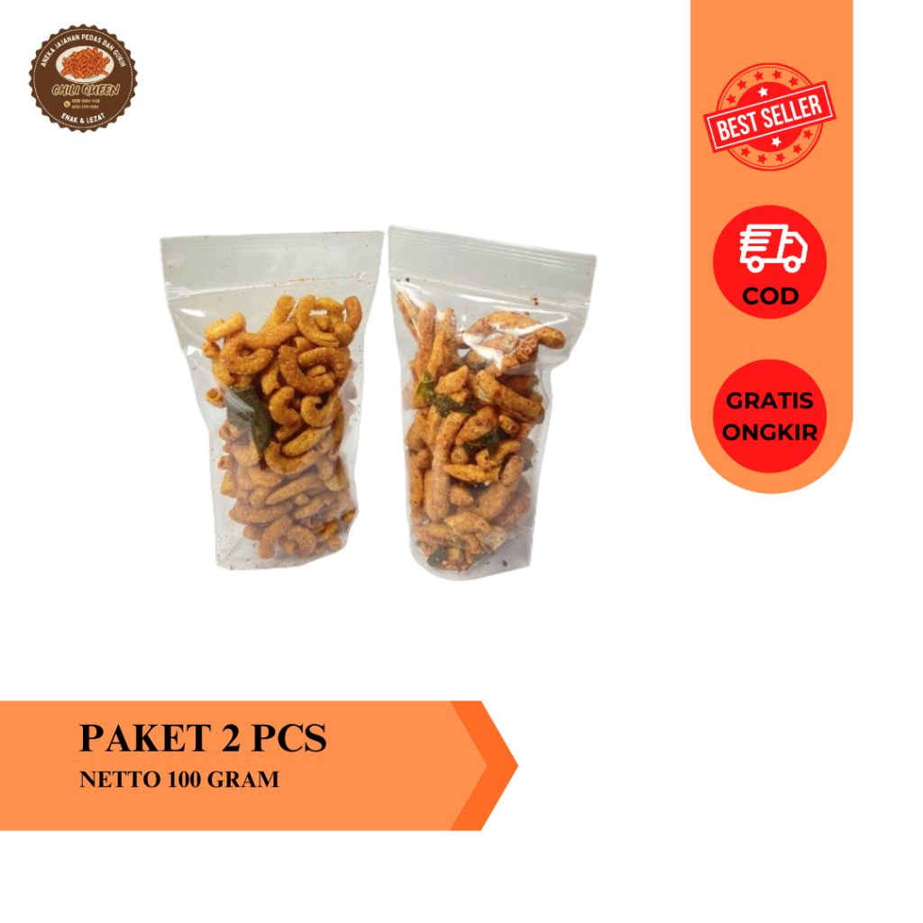 

Paket 2 Pcs 100 Gram Basreng Pedas + Makaroni Pedas