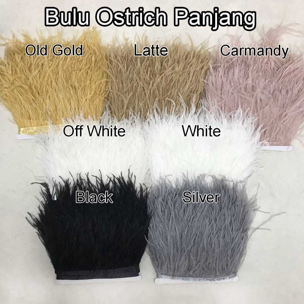 1 METER - BULU OSTRICH PANJANG PREMIUM / BULU BAJU / BULU HIAS