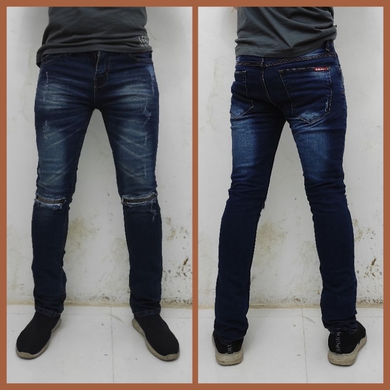 CELANA SOBEK PRIA size 27-33 CELANA PANJANG SOBEK COWOK / CELANA PANJANG SOBEK BLACK BARON / CELANA 