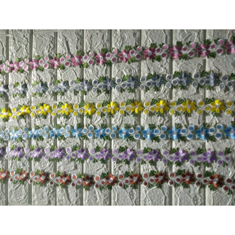 Renda bordir bunga  per-meter(100cm),renda bordir