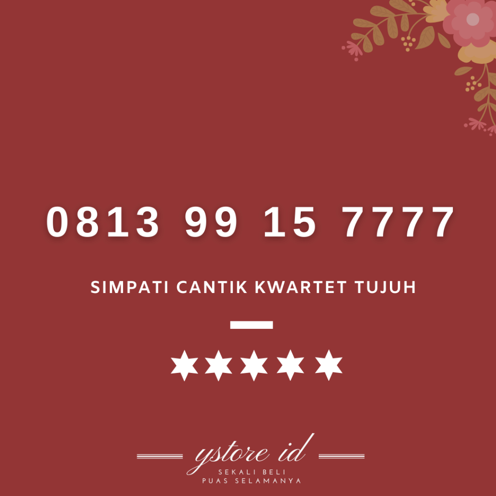 NOMOR CANTIK SIMPATI KWARTET 7 TELKOMSEL PRABAYAR 4G NOMER EKOR