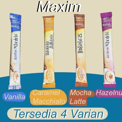 

((1PCS)) MAXIM COFFE SACHET Cappucino - Mocha Latte | Caramel Macchiato | Cappuccino Vanilla | Cappuccino Hazelnut ( korean instant coffee )