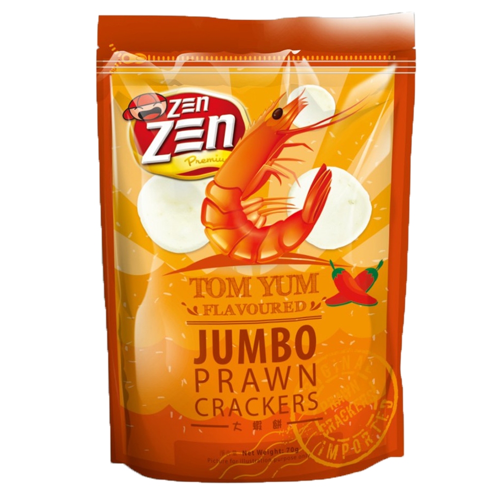 

Krupuk Udang Zen Zen Jumbo Prawn Crackers Tomyum 70gr KEMASAN BESAR