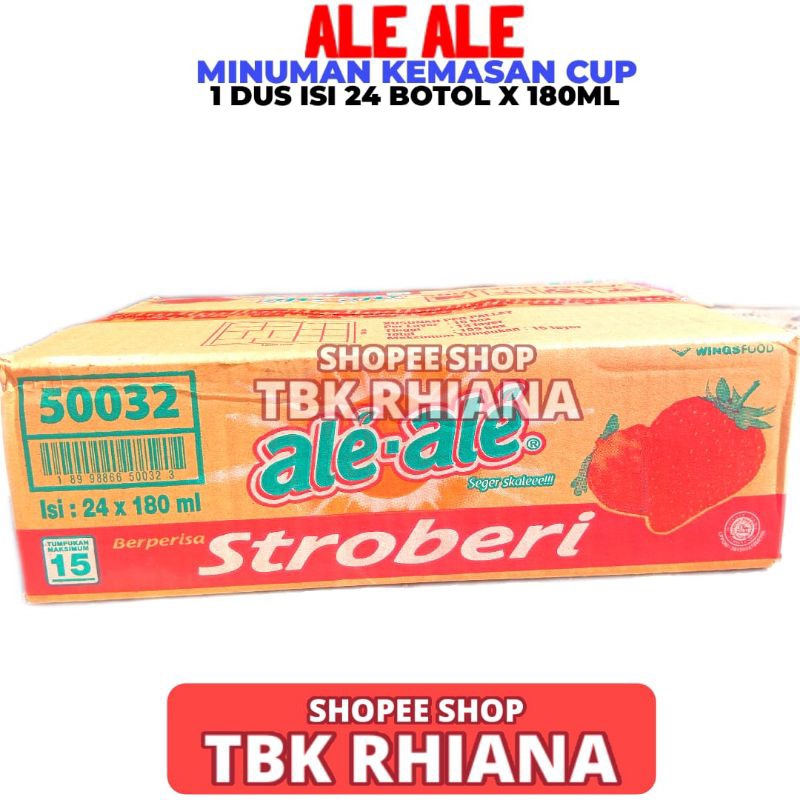 

Minuman Ale Ale Rasa Stroberi 1 Dus Isi 24 Cup 180ml