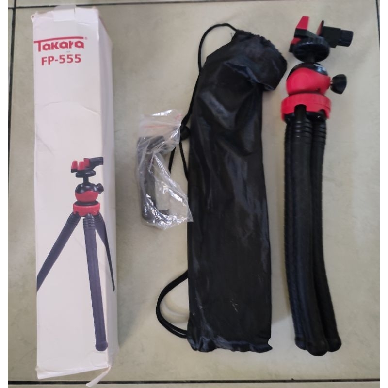 Takara FP - 555 Mini Flexible Tripod for HP, DSLR, Mirroless, dan Holder HP