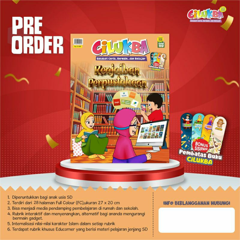 Majalah Anak Muslim CiLUKBA Edisi 109 Mei "Keajaiban Perpustakaan"