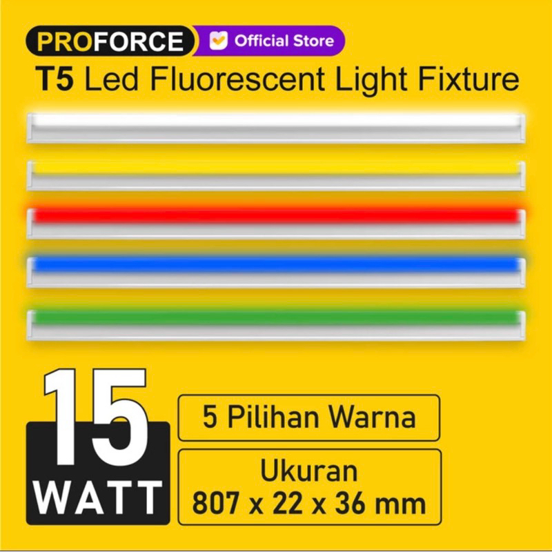 Lampu TL LED Proforce T5 15 Watt Panjang 80 CM Warna Putih