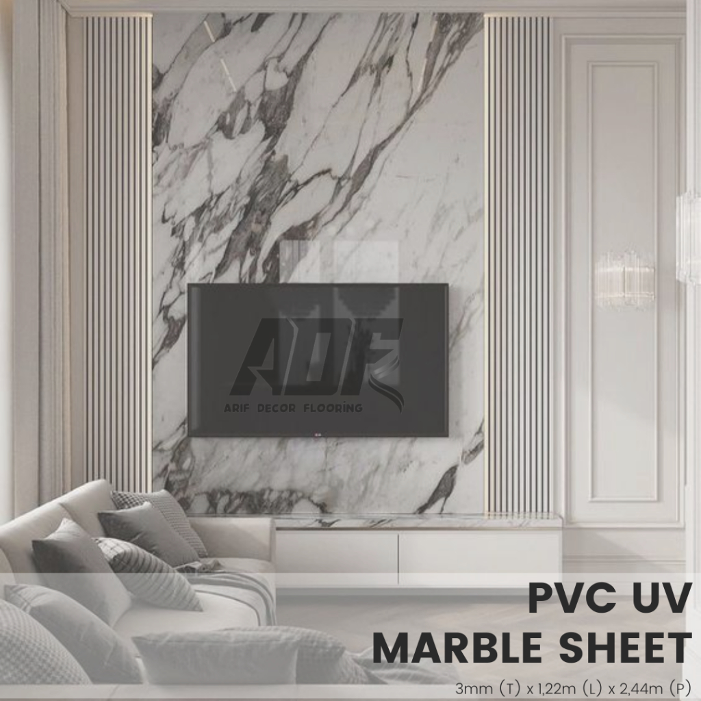 PVC Marmer / PVC UV Marble Sheet Arni Tebal 3mm - Panel PVC Dinding