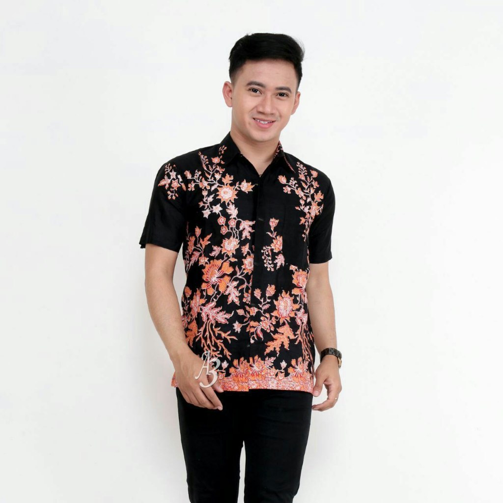 Hem Batik Pria - Motif Jebula Pink - Warna Hitam Pink
