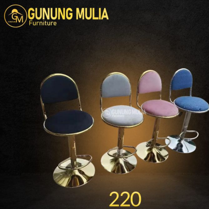 Kursi Bar / Kursi Cafe Baldu Kaki Besi Gold 220