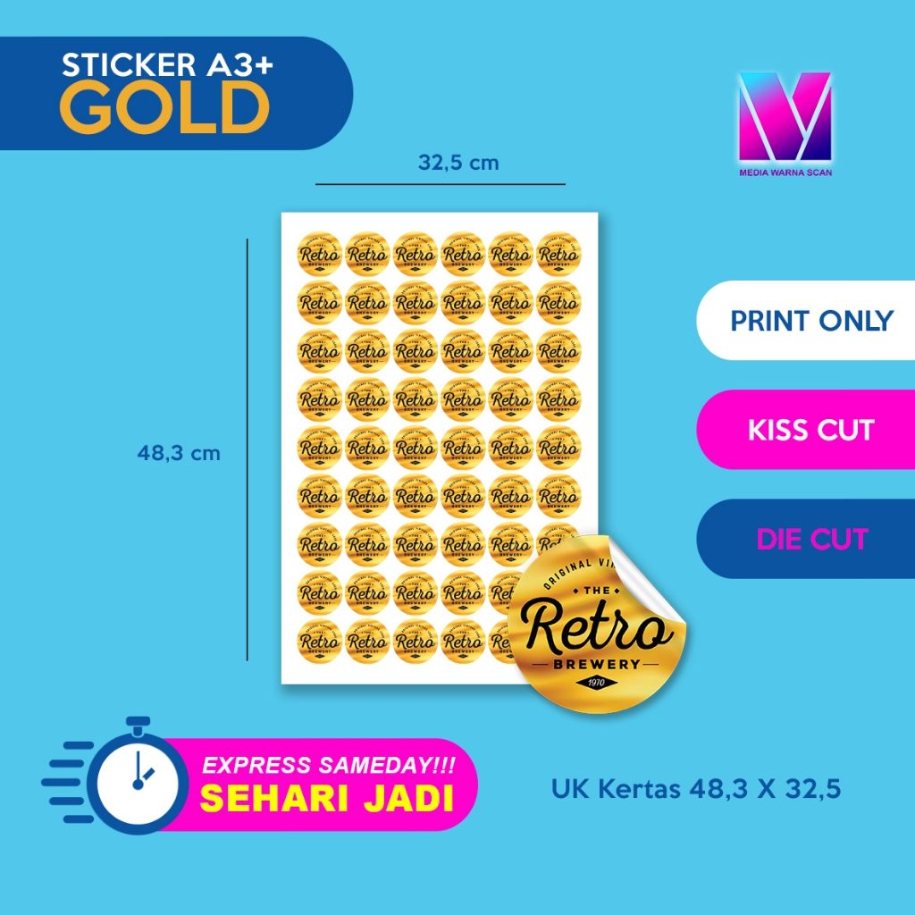 

CETAK LABEL / STICKER GOLD SEHARI JADI