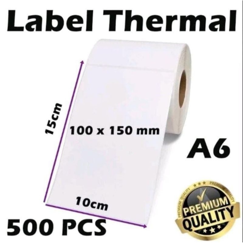 

(AJ) LABEL THERMAL A6 100x150 mm isi 500 pcs / LABEL THERMAL ROLL / KERTAS THERMAL / KERTAS LABEL / KERTAS TERMAL A6