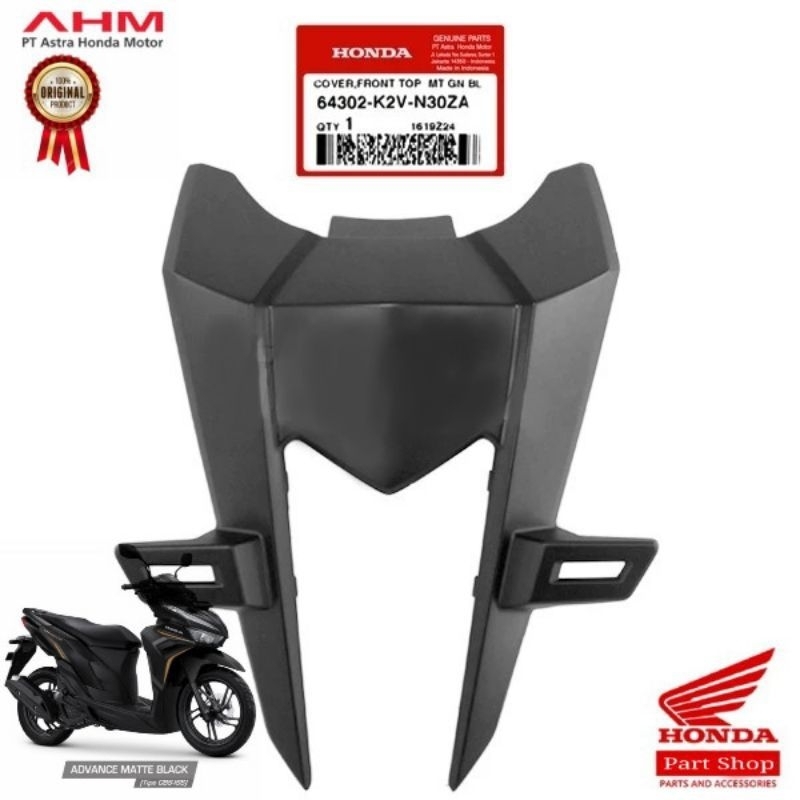 64302-K2V-N30ZA COVER FRONT TOP DASI PLAT DEPAN VARIO 125 NEW K2V 2023 ORIGINAL