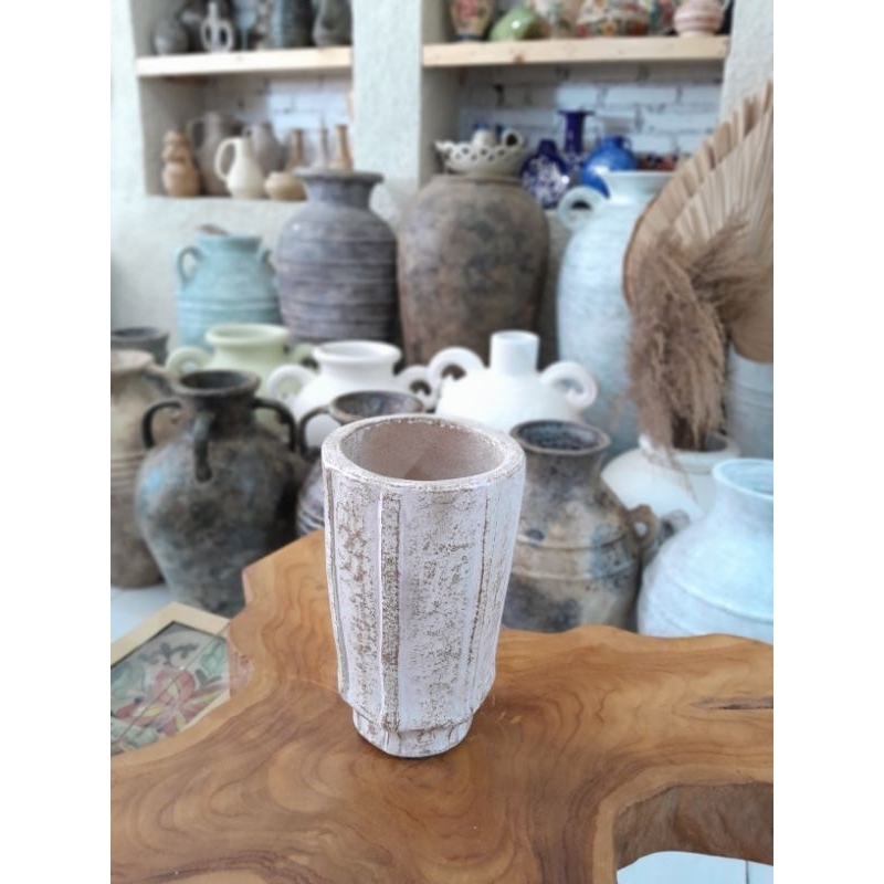 pottery meja vas meja kekinian vass bunga kering pot gerabah kasongan