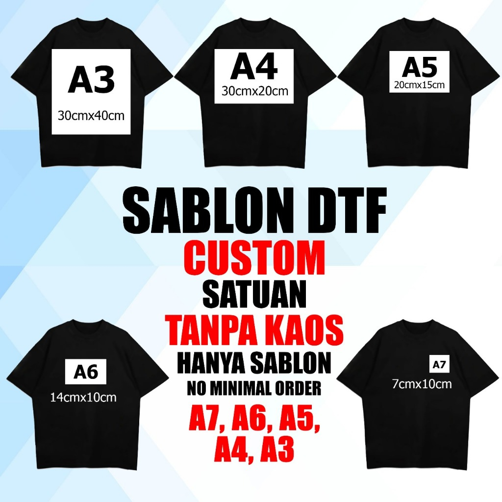 Sablon Sticker DTF Tnggal Setrika Bisa Custom Satuan - Tanpa Kaos