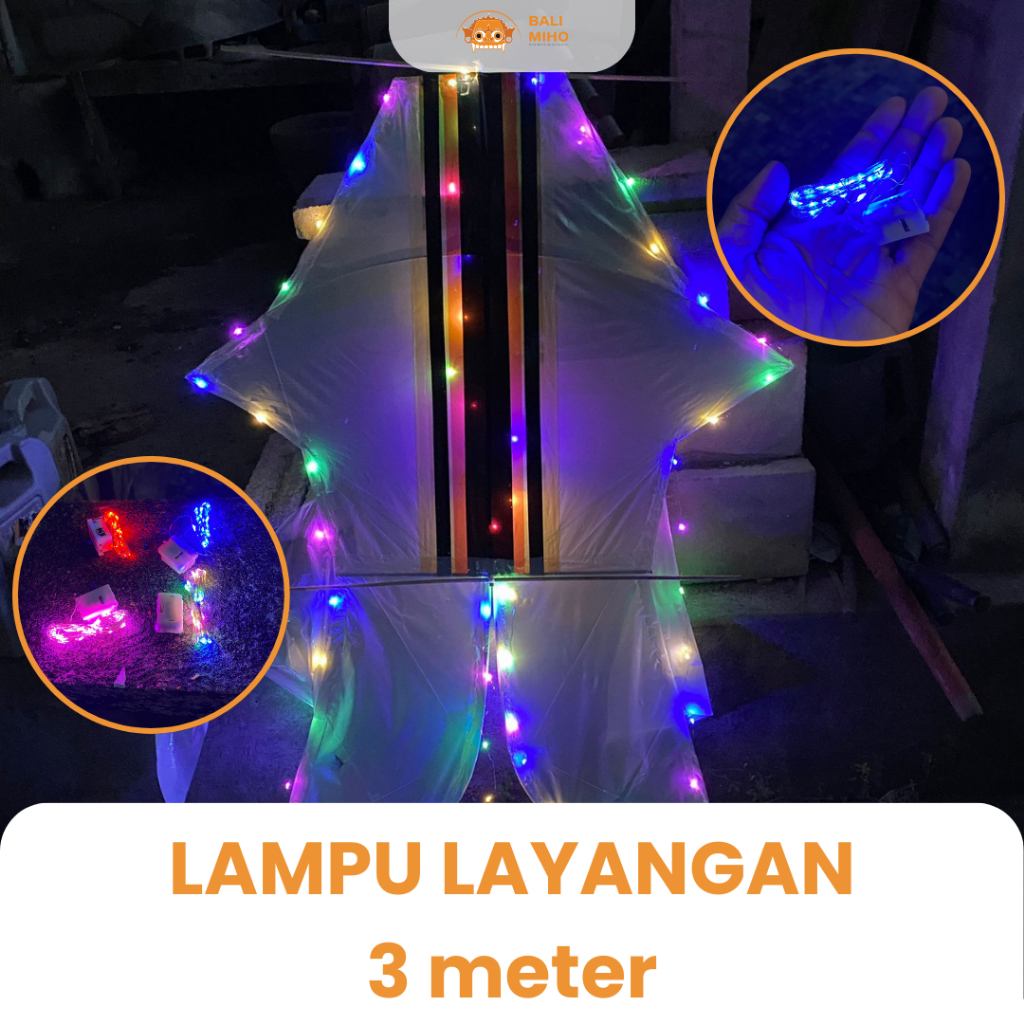 Lampu Layangan 2 meter - Lampu Layangan Kawat Baterai - Lampu Layang Layang Baterai - Lampu Layangan