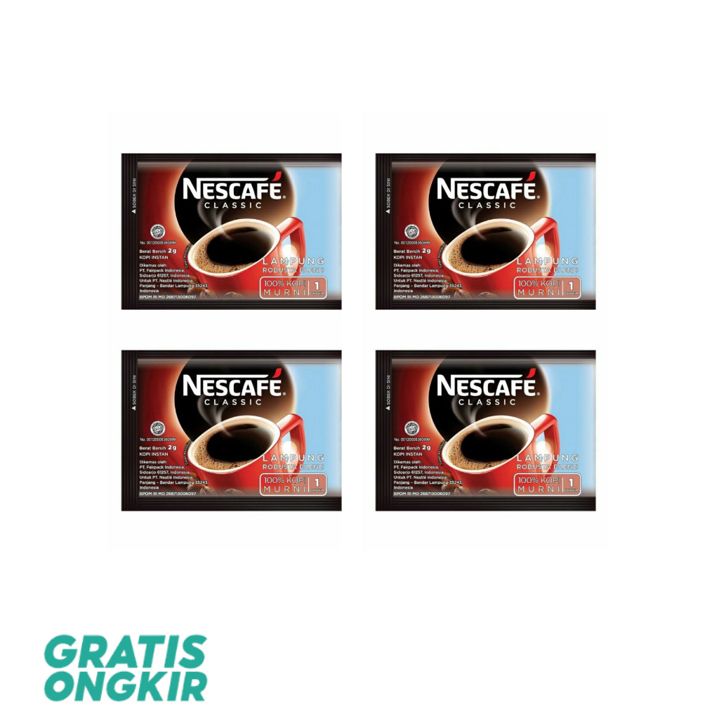 

Minuman Kopi Nescafe Classic 2gr Caffee 1 Renteng 10 pcs