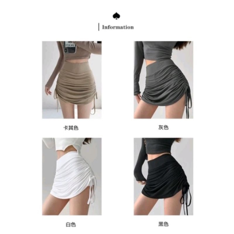 ghf ROK MINI TALI SERUT ROK MINI KOREA ROK MINI SKIRT POLOS ROK JERSEY SERUT SAMPING