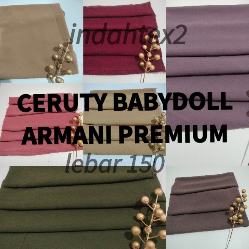 Kain Ceruty Babydoll Armani Premium Lebar 150