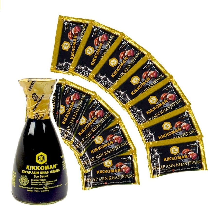 

KIKKOMAN SOY SAUCE SACHET HALAL PER PACK ISI 100 PCS @5ML - KECAP ASIN SUSHI SASHIMI