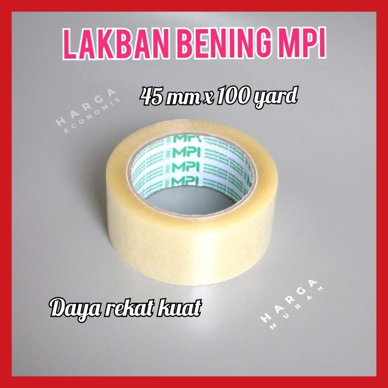 

Lakban / plakban / perekat packing bening 100 yard
