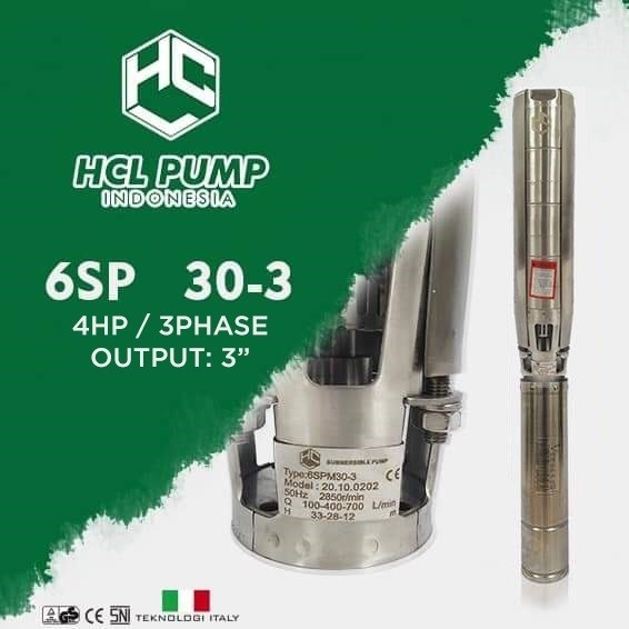 HCL Pompa Submersible 3HP Output 3" 1PHASE atau 3PHASE 220 volt atau 380 Volt