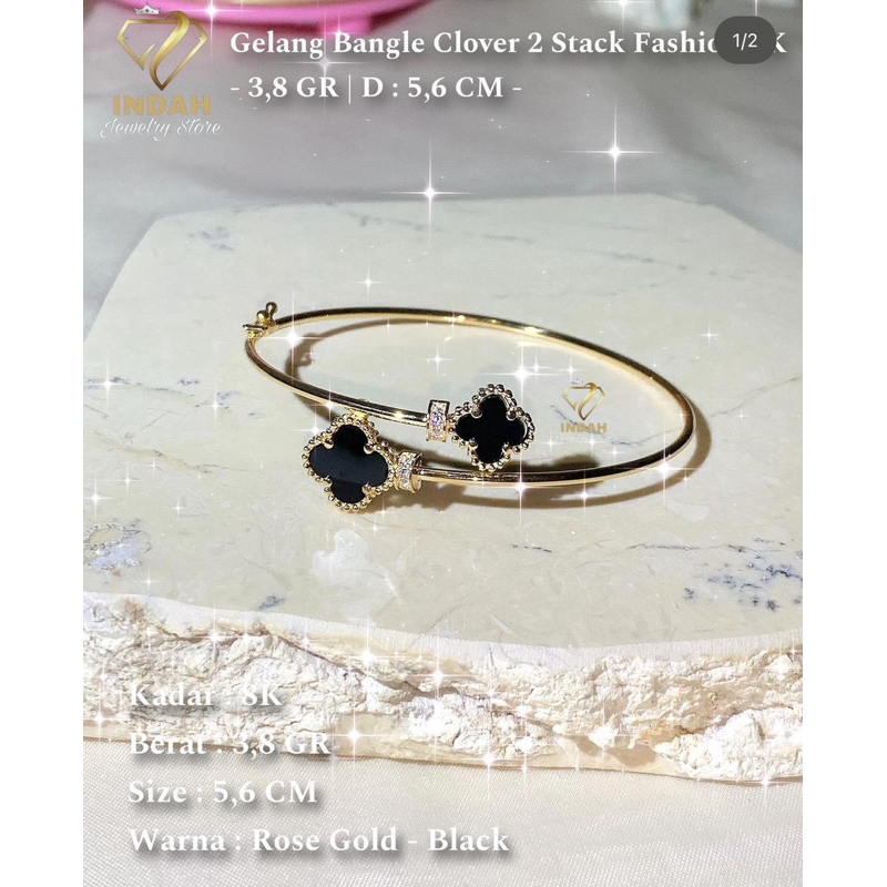 Gelang bangle vc black 2 stack 8K