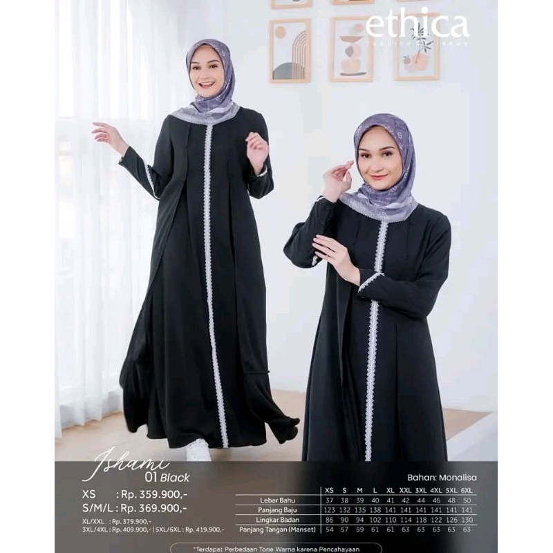 Gamis Ethica Ishami 01 Black