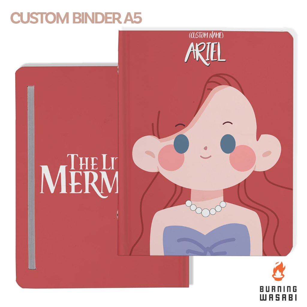 

Binder Little Mermaid Ariel Cartoon Aesthetic A5 20 ring 6 ring Custom Nama Burning Wasabi