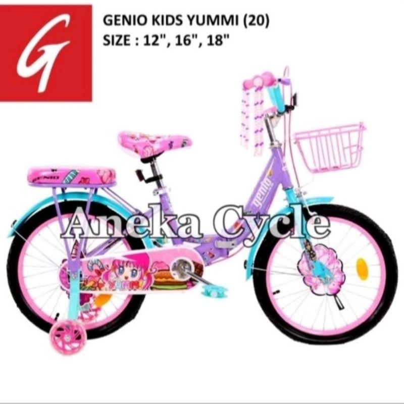 Sepeda Lipat Anak Perempuan Roda Empat Mini Genio Yummi 16 Inch