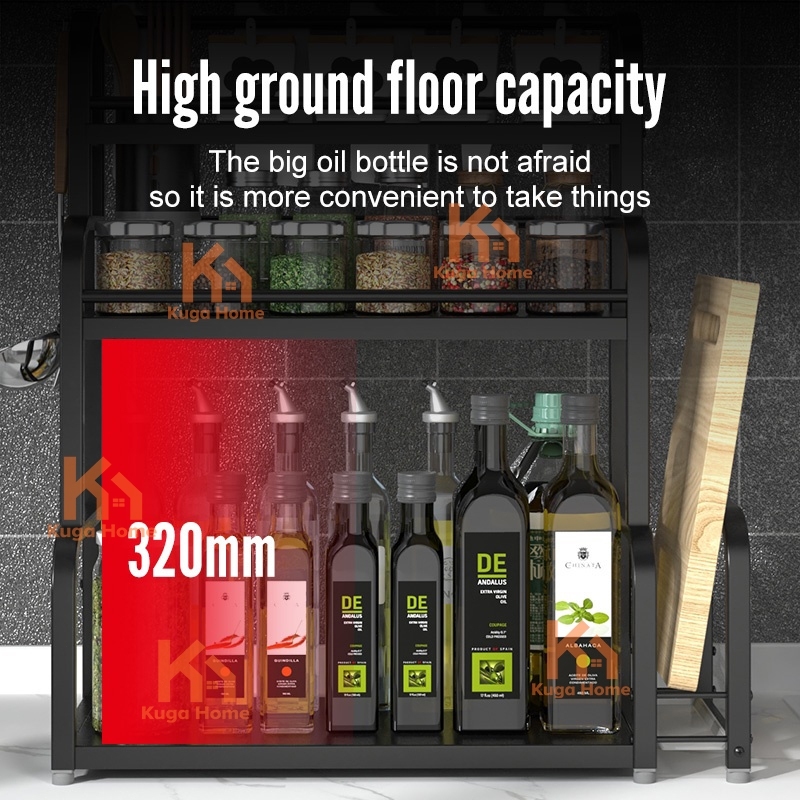 CUCI GUDANG Pengurus dapur Spice Rack Condiments Pengurus kondisi Rack Organizer Spice Rack Knife